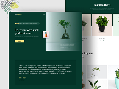 Gardening - Landing page exploration 🍀 clean design garden gardening homepage illustration interface landingpage landscape design minimal plant product shop ui user experience ux web design website