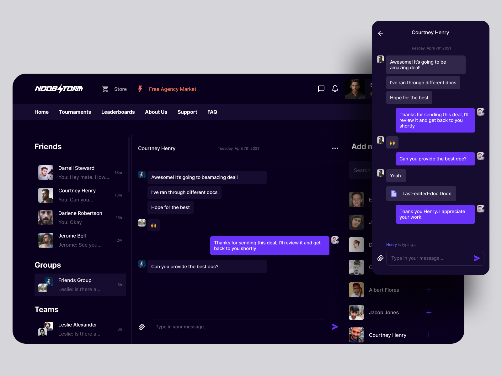 Social Gamers Platform - Chat Page Design by Shaig Muslum on Dribbble