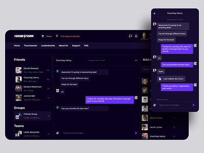 Social Gamers Platform - Chat Page Design