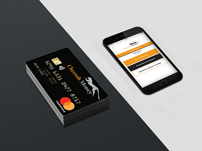 Cheetah Money Black and Phone pt.2 cheetah money cheetah money black contactless debit card mastercard mockup phone and card mockup