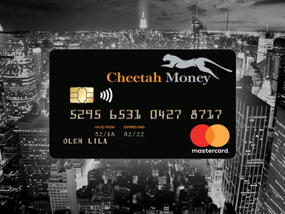 Cheetah Money Black Closeup cheetah money cheetah money black contactless debit card mastercard new york