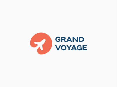 GRANG VOYAGE logo design airplane branding design graphic design holiday il illustration logo summer sun travel vacation