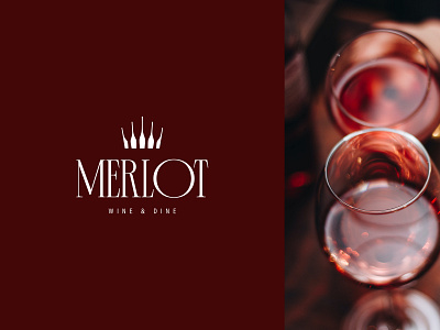 MERLOT logo design bottle branding design dine graphic design logo logo design restaurant wine