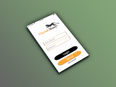 Login Mockup - Cheetah Money app mockup cheetah money financial service log in login mockup