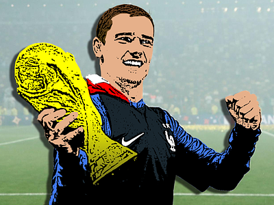 Antoine Griezmann for France atletico madrid france griezmann illustration pen tool art pen tool illustration world cup