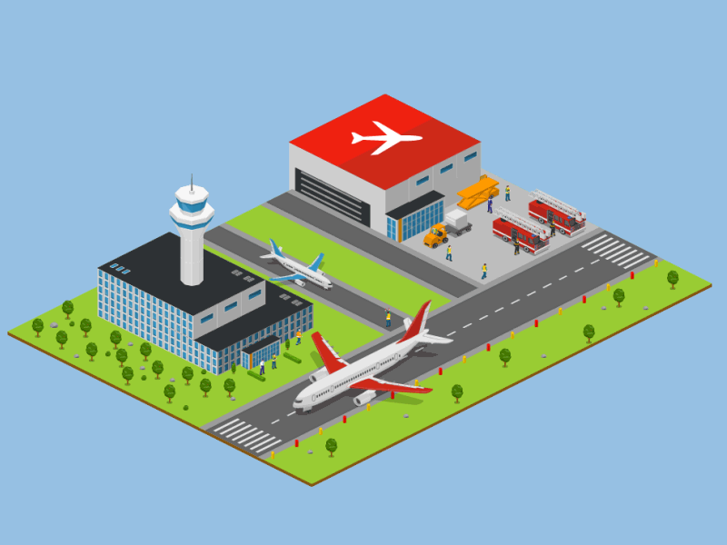 Isometric Airport airplane airport animation illustration isometric isometric airport isometric animation isometric illustration isometric scene take off