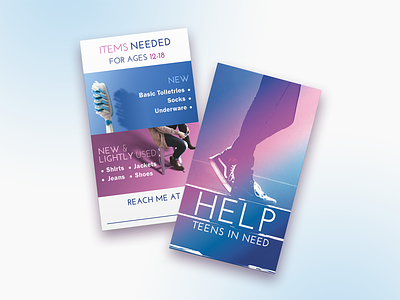 Help Teens In Need business cards cards handout outreach