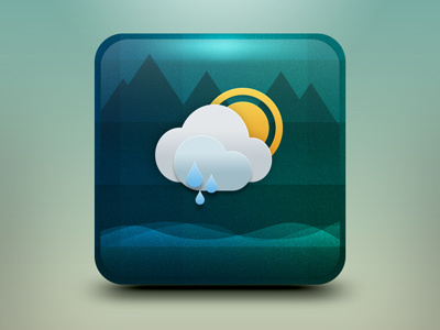 Weather App Icon Concept app clouds icon rain sun weather