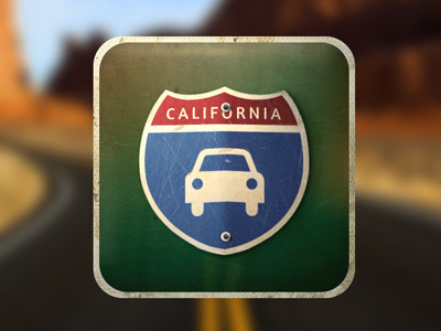 Icon app california icon road sign traffic