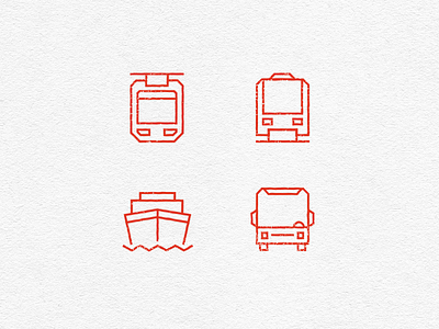 Transport Icons bus icon monorail ship transport