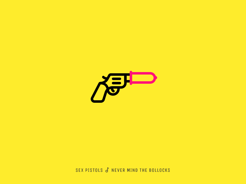Icon Cover (Sex Pistols, Never Mind the Bollocks) album cover condom gun icon sex pistols