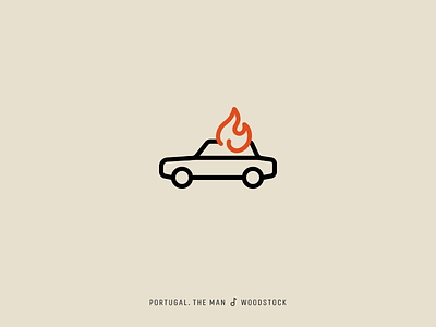 Icon Cover (Portugal. The Man, Woodstock) album cover car fire icon