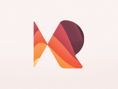 R Hourglass art direction gradient graphic design layers logo r sunset typography