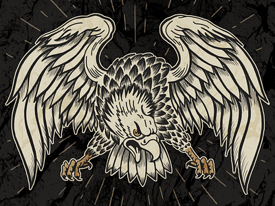 Creative Ranch Eagle astropad cross hatch design eagle freedom grit illustration independent logo poster print stamp tattoo