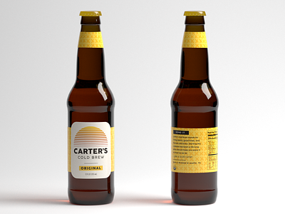 Carter's Cold Brew Packaging art direction beer bottle coffee cold brew design glass logo original packaging pattern story sunrise yellow