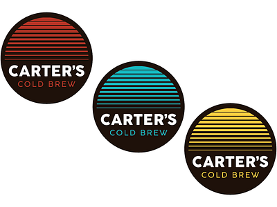 Carter's Cold Brew - Sub Logos coffee cold brew color design icon label logo palette patch sunrise