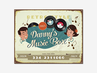 Danny's Music Box 50s retro graphics rocknroll vintage