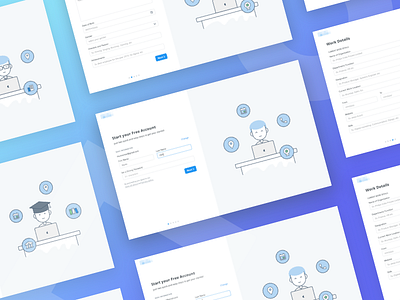 Signup Flow - Communication App app b2b design enterprise flat uxdesign flow forgot password form form field in chat login minimal ux sign up icon signup team illustration desk ui uidesign user interface experiece web website landing page