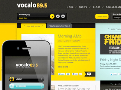 Vocalo design mobile web