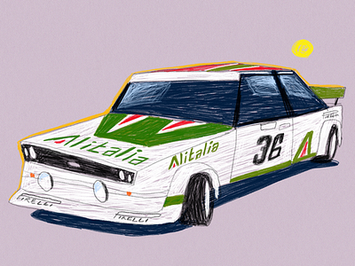 Fiat rally fiat rally alitalia illustration