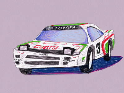Toyota retro rally car illustration ipad ipadpro rally toyota