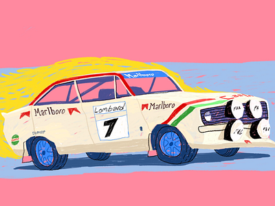 Ford 70’s rally ford rally rs1800 illustration