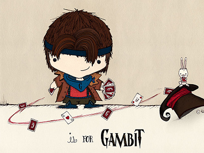 G is for Gambit abcs alphabet comics gambit illustration magic marvel superhero superheroes x men xmen