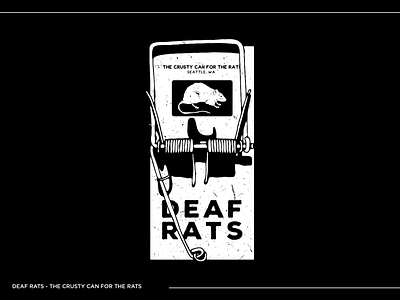 Deaf Rats - The Crusty Can for the Rats bandmerch branding grit handlettering illustration merchandise music punk tee type vector