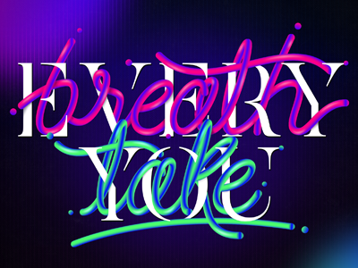 Every Breath You Take illustration lettering music restudio retro style work