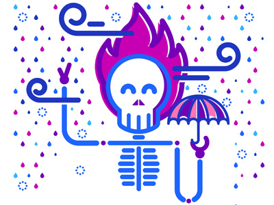 Keep Rocking illustration lines rain restudio skull style vector work