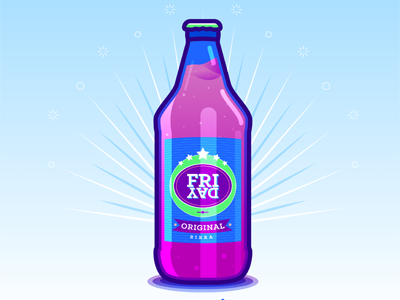Friday beer design friday illustration perty relax restudio retro style work