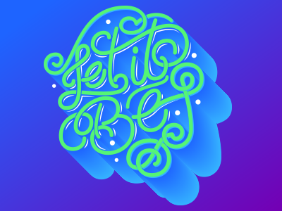 Let it be illustration lettering music restudio retro style work