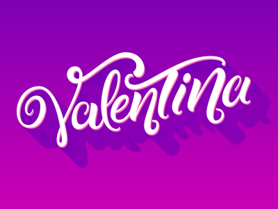 Valentina lettering logo