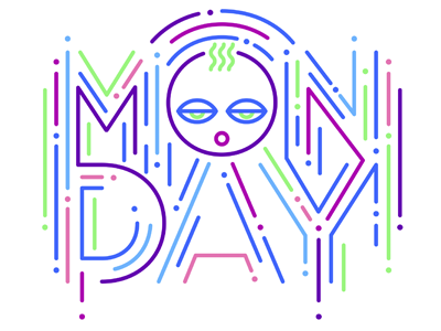 Monday design lettering lines monday restudiomx sleep type vector