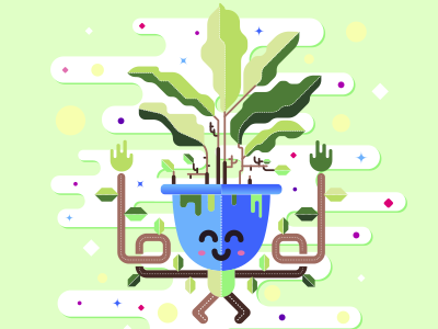 Plant Boy character design ecofriendly green illustration plants restudiomx vector