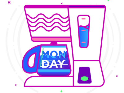 Monday Coffee coffee design illustration lines monday restudiomx vector