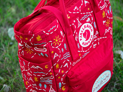 F'jall Raven Kanken Fundraiser adventure badge bag camp design explore fjall raven gear handlettering hike illustration kanken outdoor painting path trail youth