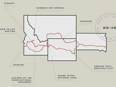 Tour of the West map typography design