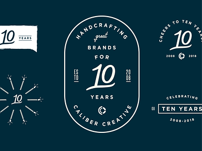 Cheers to Ten Years! 10 anniversary branding caliber creative design event illustration logo typography vector