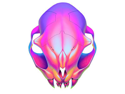 Cyber cat skull