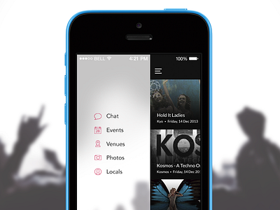 iOS7 navigation ios7 iphone menu qlubbr