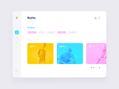 Buyies - 3D cloth store 3d animation app blue c4d cloth design octane store ui ux web yellow