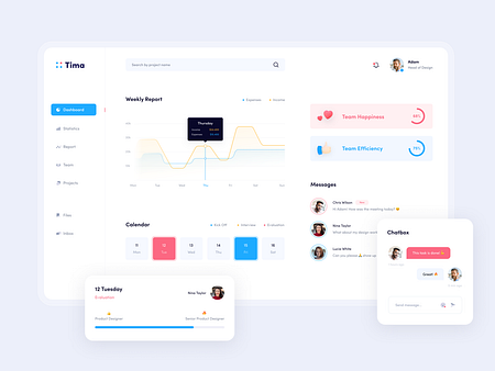 Tima - Team Management Dashboard by Mikołaj Szymanowski for 10Clouds on ...