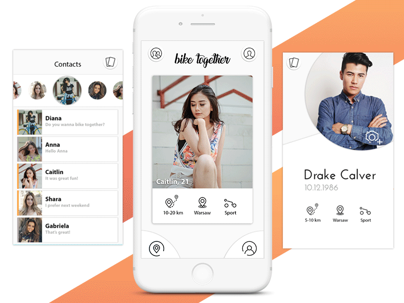 Bike together - animated mobile app