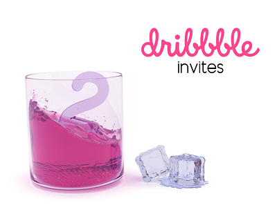 Two Dribbble Invites 3d design follow illustration invitation invite invites love pink shots web