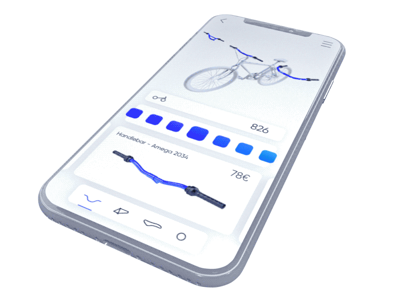 Bicycle - 3D animated iOS app 3d app blue clean design flat gif illustration mobile ui ux web