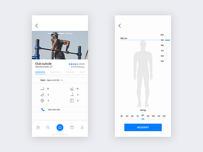 Gym iOS app app blue design flat illustration ios iphone lettering type ui ux vector