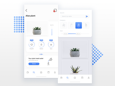 Plant - iOS app app blue clean design flat icon illustration ios type ui ux vector web