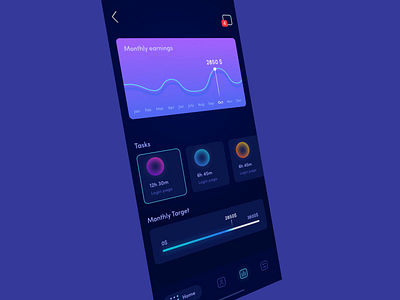 Dark iOS - animated app 3d animation app blue clean clean ui design flat icon inspiration ios minimal mobile purple ui