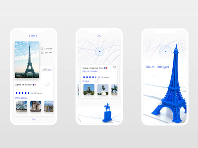 Travel App - 3D animated iOS app 3d animation app blue clean design flat icon ui ux
